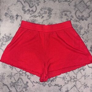 Roxy Knit Thermal Lounge Shorts Elastic Waist Casual Comfy Coral Size M EUC